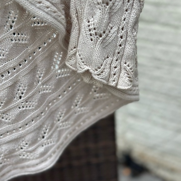 CAbi Cable Knit Cotton Cream Sweater - Picture 10 of 11